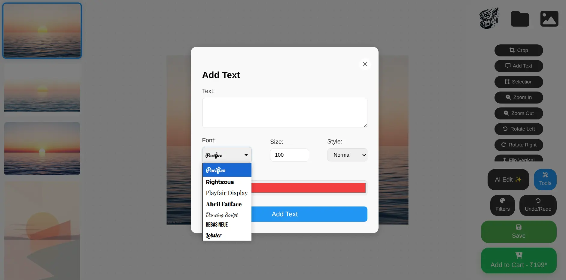 Adding custom text with artistic fonts to a poster.
