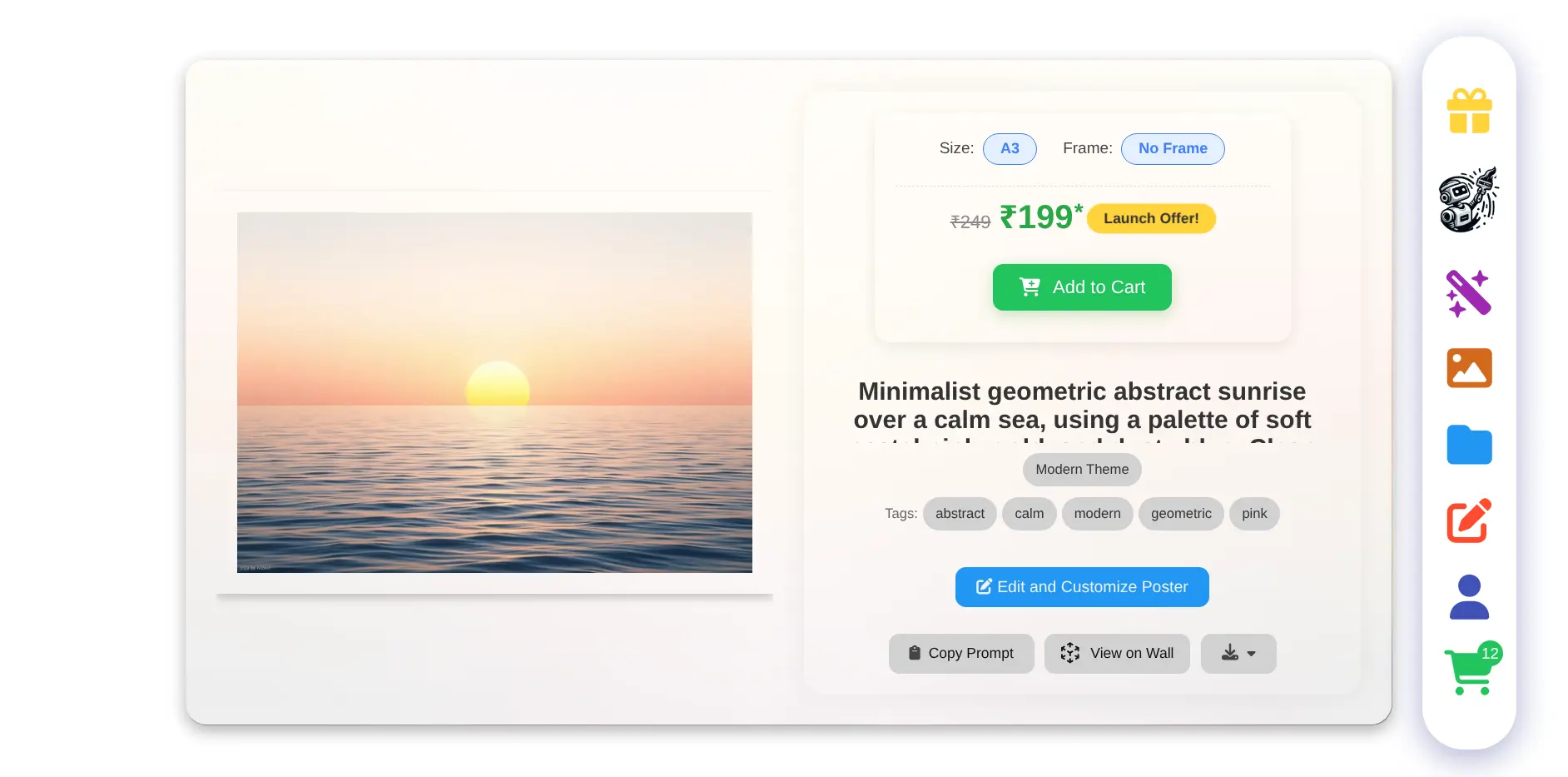 BeautifulWalls.Ai online poster editor interface.